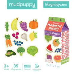 Owoce i warzywa – drewniane magnesy, Mudpuppy, 35 elemenów, +3