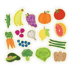 Owoce i warzywa – drewniane magnesy, Mudpuppy, 35 elemenów, +3