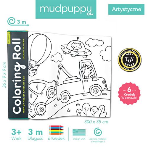 Kolorowanka w rolce z kredkami Środki transportu Kolorowanka w rolce z kredkami Środki transportu