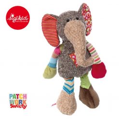 Szaro-beżowy słoń Patchwork Sweety