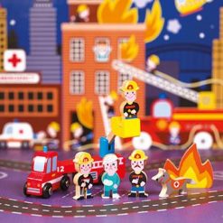 Drewniany zestaw dla dzieci - Strażacy | ZabawkiRozwojowe.pl