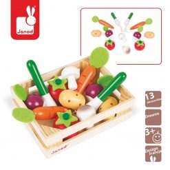 Drewniane warzywa w skrzyneczce