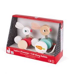 Drewniane Zajączki do ciągnięcia