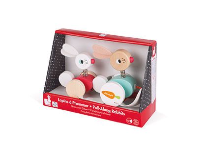 Drewniane Zajączki do ciągnięcia Drewniane Zajączki do ciągnięcia