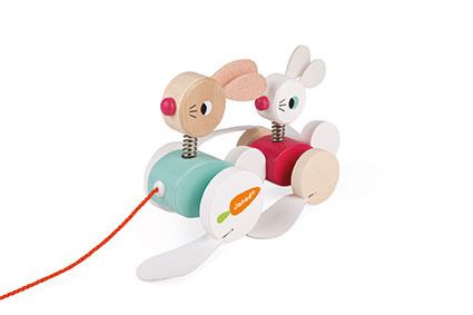 Drewniane Zajączki do ciągnięcia Drewniane Zajączki do ciągnięcia