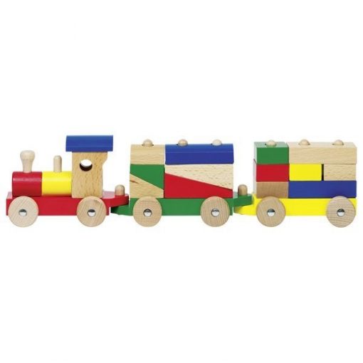 Pociąg drewniany z klockami