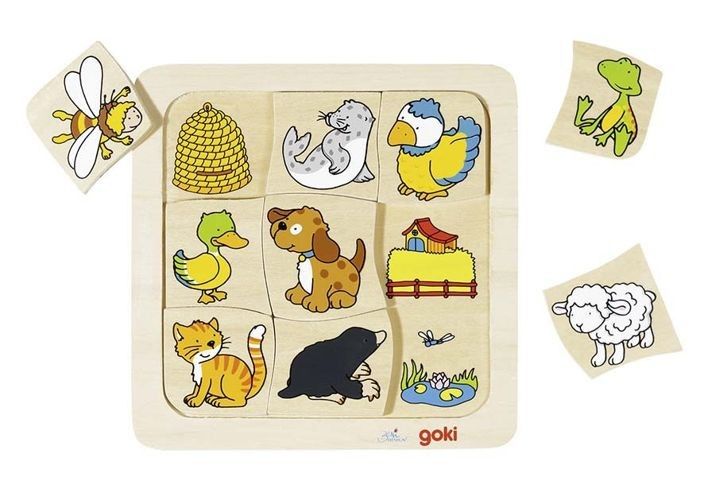 47 Maxima Układanka - kojarzenie, gdzie mieszkają zwierzęta, 9 el. Układanka Gdzie mieszkają zwierzęta