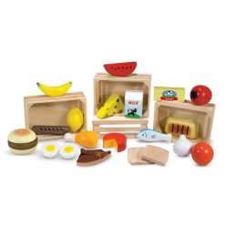 Jedzenie drewniane w skrzynkach