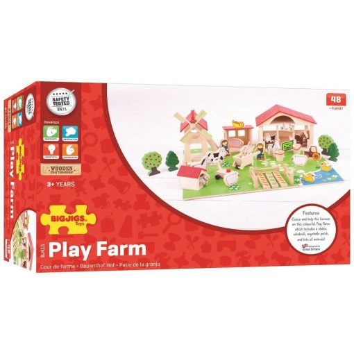 Drewniane Klocki Farma BigJigs Toys | ZabawkiRozwojowe.pl - sklep internetowy z zabawkami rozwojowymi