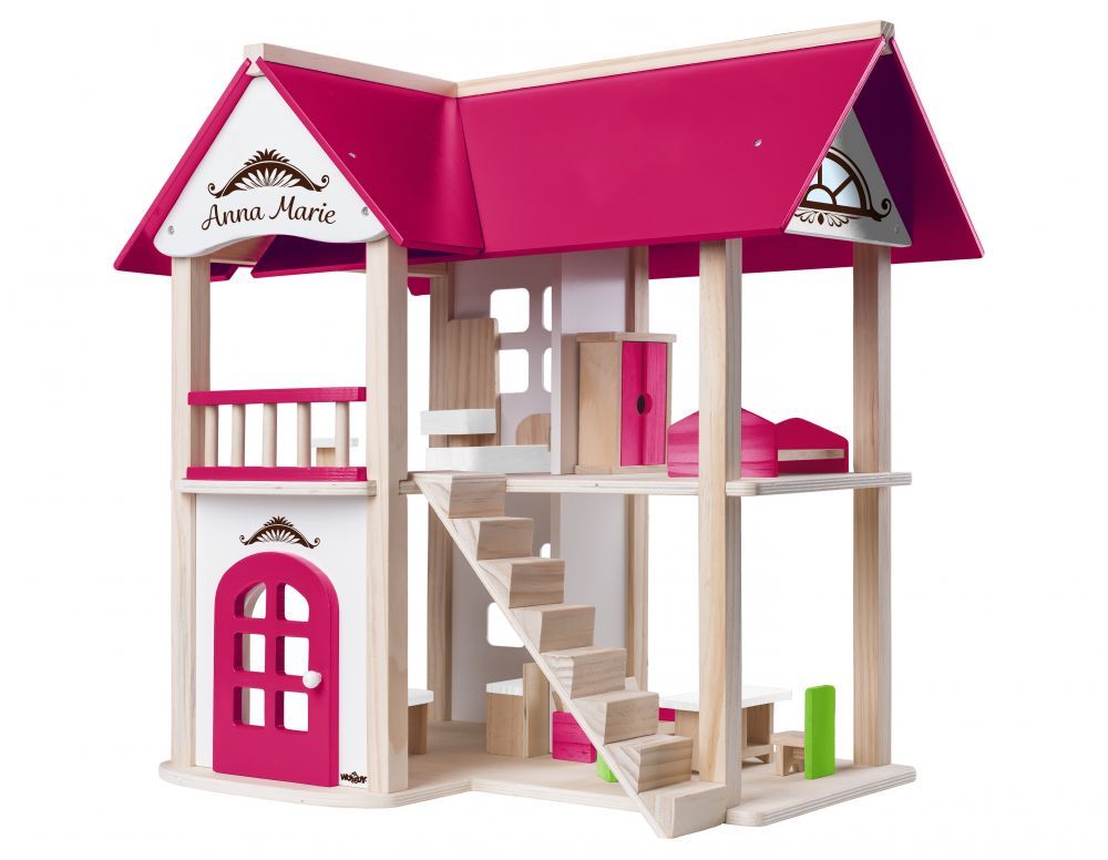 Drewniany domek dla lalek Villa Anna Maria | ZabawkiRozwojowe.pl Drewniany domek dla lalek Villa Anna Maria | ZabawkiRozwojowe.pl