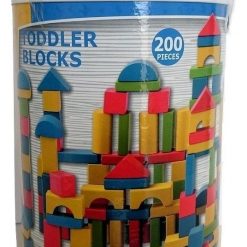 Drewniane klocki w wiaderku 200 sztuk | ZabawkiRozwojowe.pl - zabawki na święta