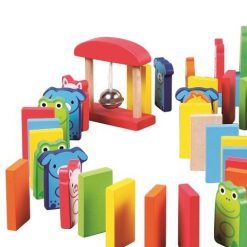 Drewniane klocki domino Zwierzaki