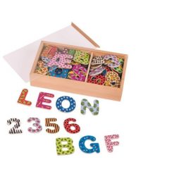 Drewniane magnesy Literki i Cyferki