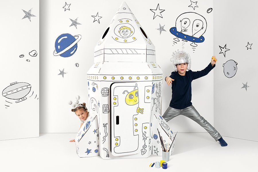 Tekturowa duża rakieta kosmiczna Tekturowa duża rakieta kosmiczna