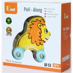 Drewniany Lew do Ciągnięcia