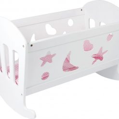 Drewniana kołyska dla lalek