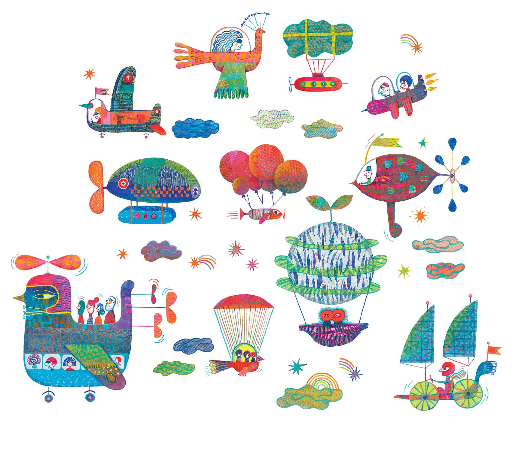 Naklejki na okno Samoloty i balony Naklejki na okno Samoloty i balony