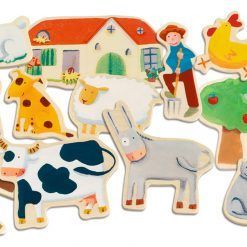 Drewniane magnesy Farma