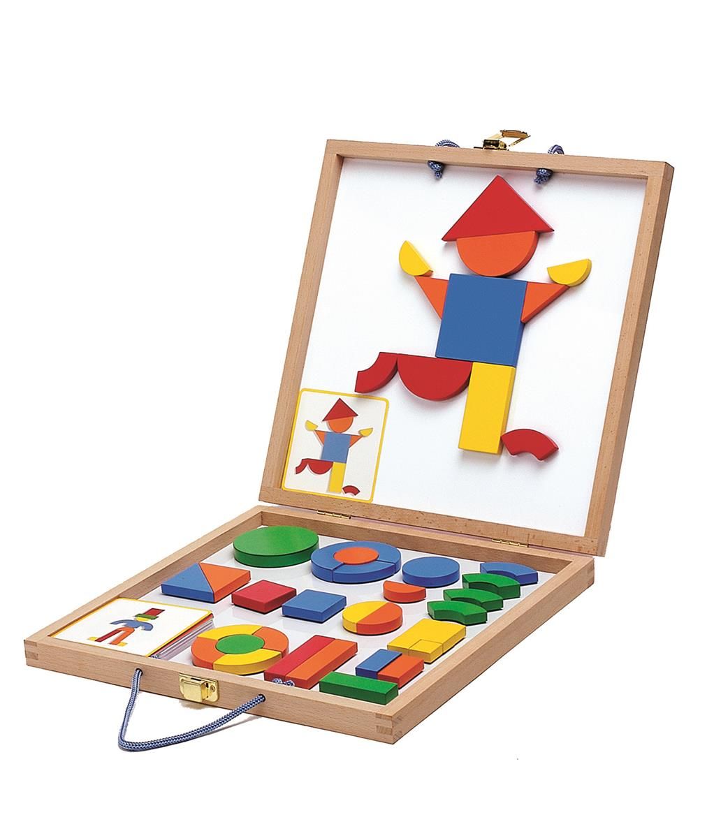 Magnesy drewniane układanka w walizce Magnesy drewniane układanka w walizce