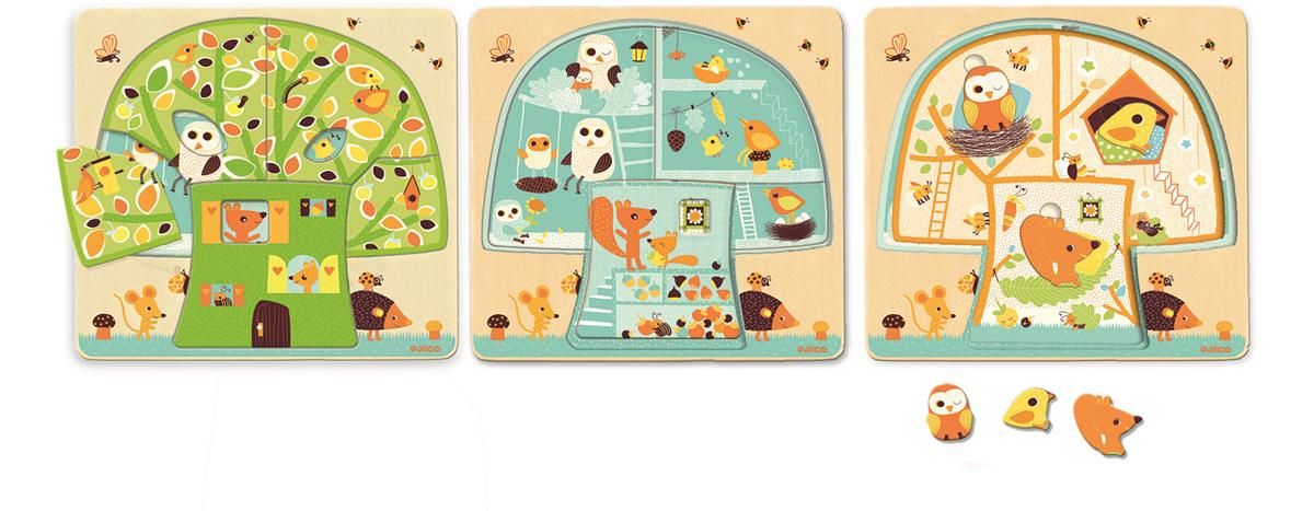 Puzzle dla najmłodszych 3 plansze Drzewo Puzzle dla najmłodszych 3 plansze Drzewo