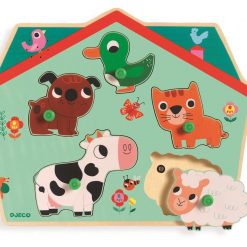 Puzzle drewniane z dźwiękiem Farma