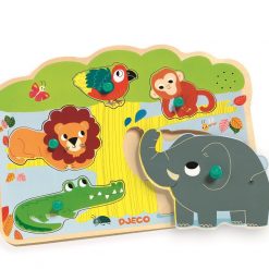 Puzzle drewniane z dźwiękiem Zwierzątka