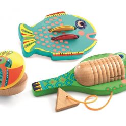 Zestaw trzech instrumentów z guiro