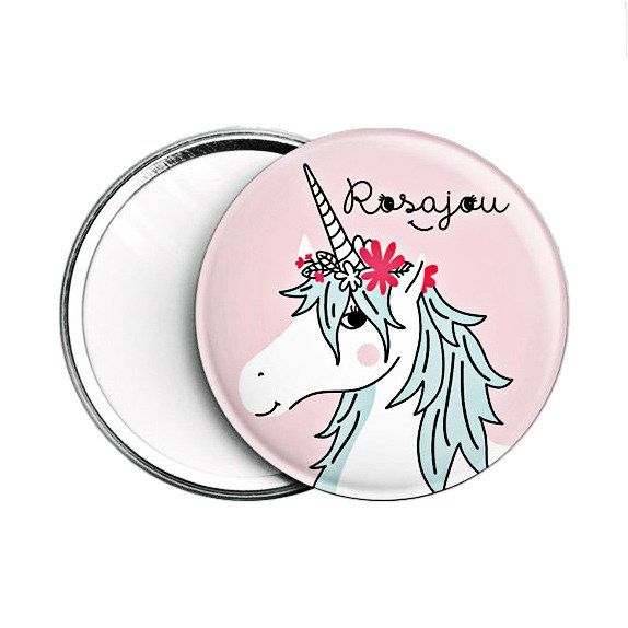 Lusterko kosmetyczne dla dzieci z jednorożcem Rosajou®_1 Lusterko kosmetyczne z jednorożcem