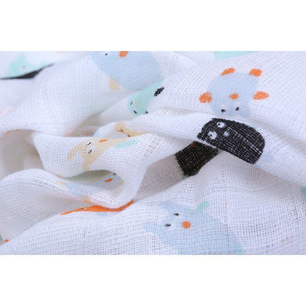 Muślinowy otulacz dla niemowlaka, Doudous, Puchaci Przyjaciele Maison Petit Jour®_3 Muślinowy otulacz Doudous