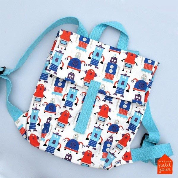 Plecak kurierski mini, seria Roboty Maison Petit Jour®_4 Plecak kurierski Roboty