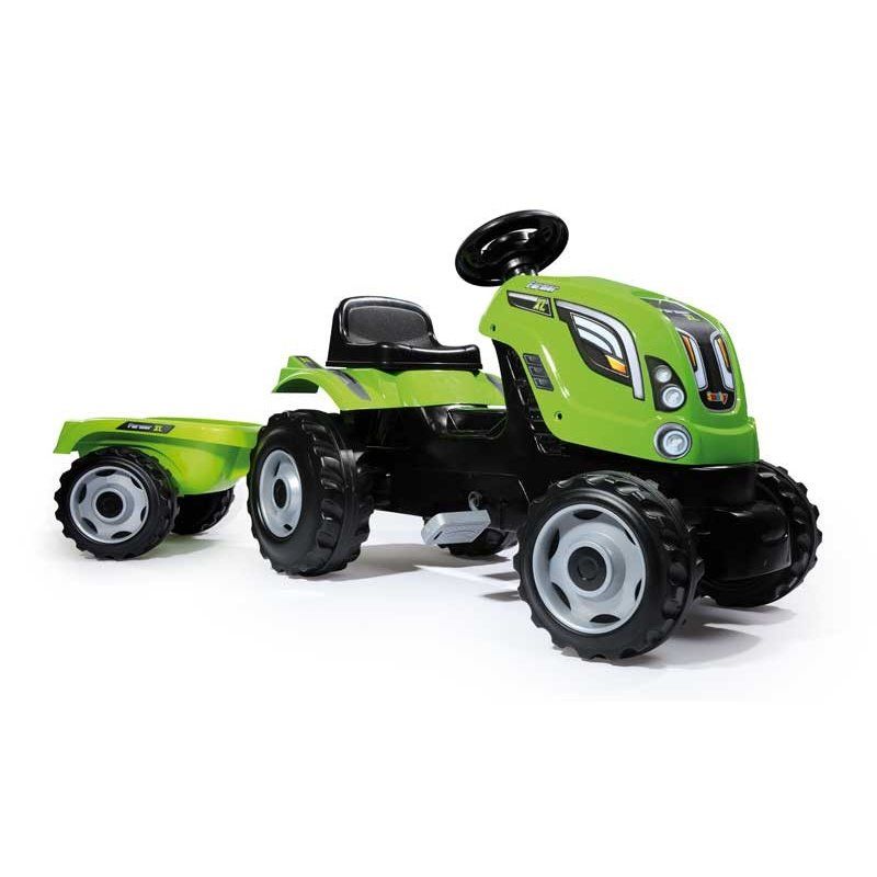 SMOBY Traktor na pedały Farmer XL z przyczepą - Zielony_1 Zielony Traktor XL