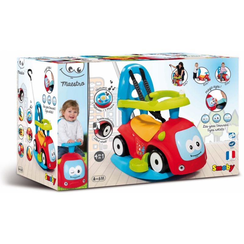 Smoby Jeździk 4w1 Maestro Ride On czerwony_3 Czerwony Jeździk 4w1