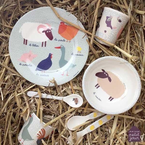 Talerz deserowy fi 20 cm dla dzieci, seria Farma Maison Petit Jour®_5 Talerz deserowy Farma