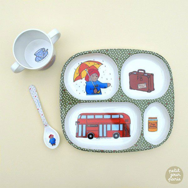 Talerz z przegródkami dla dzieci, seria Miś Paddington Petit Jour Paris®_3 Talerz przegródki Miś Paddington