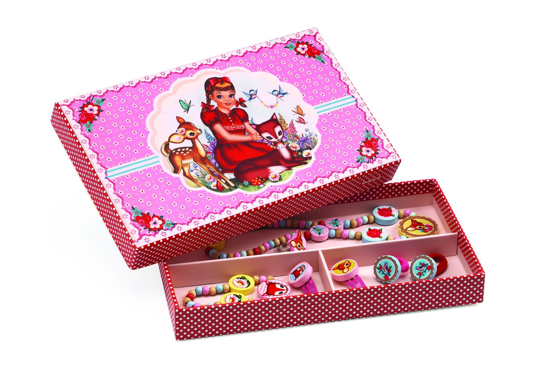 Zestaw biżuterii drewnianej Jelonek Bambi (1) Zestaw drewnianej biżuterii Jelonek