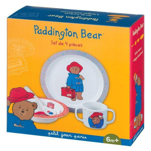 Zestaw naczyń i sztućców dla dziecka, 4 el., Miś Paddington Petit Jour Paris®_1 Zestaw naczyń Paddington