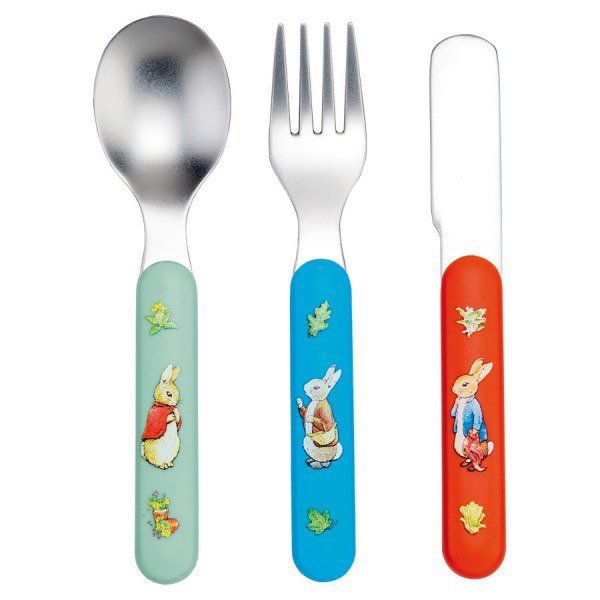 Zestaw sztućców dla dziecka, 3 el., Królik Piotruś Petit Jour Paris®_1 Sztućce Królik Piotruś