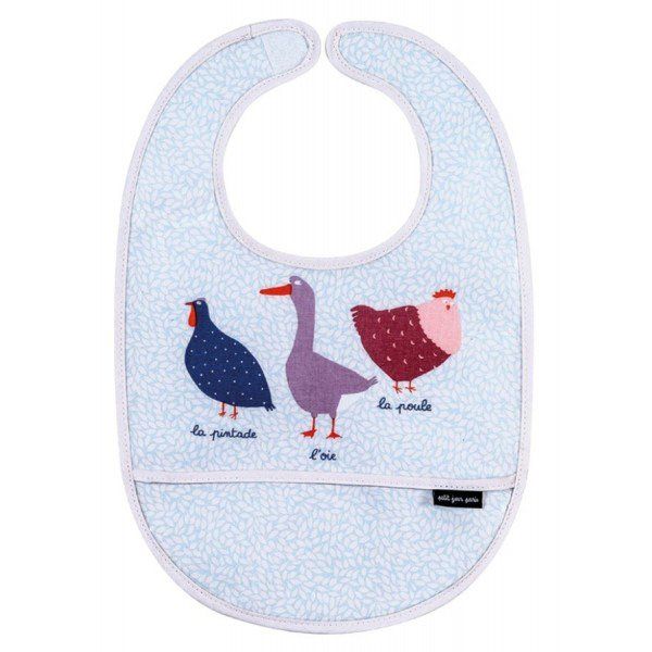 Śliniak z kieszonką, bawełniany, seria Farma Maison Petit Jour®_1 Śliniak z kieszonką Farma