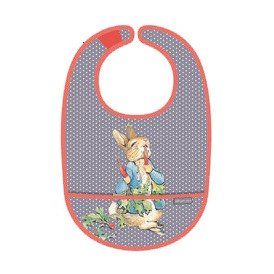 Śliniak z kieszonką, bawełniany, szary, seria Królik Piotruś Petit Jour Paris®_1 Śliniak Królik Piotruś