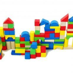 Klocki drewniane w wiaderku 100 szt