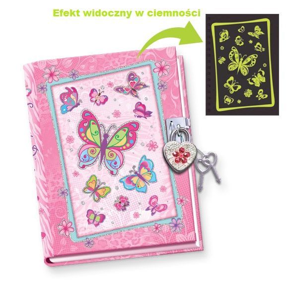 Pamiętnik świecący w ciemności Motyle Pecoware 5+ 53023 3 Pamiętnik świecący w ciemności Motyle