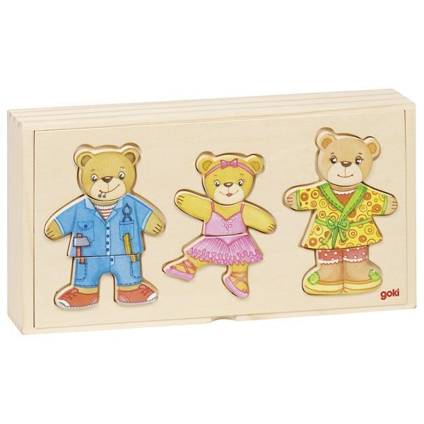Puzzle drewniane Ubierz Misie Goki 3+ 57811 Puzzle drewniane Ubierz Misie