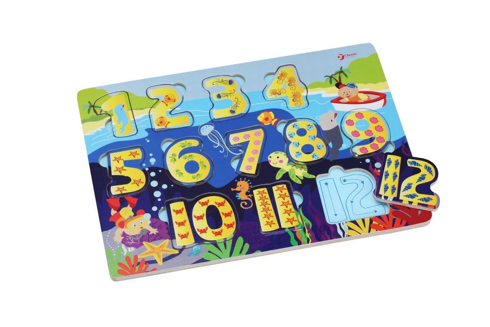 Puzzle drewniane z cyferkami ClassicWorld 2+ CL3548 Puzzle drewniane z cyferkami