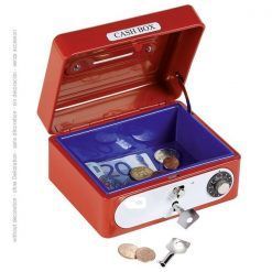 Skarbonka Sejf czerwony z kluczem