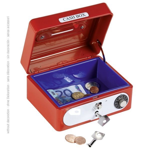 Skarbonka Sejf czerwony z kluczem i szyfrem Goki 5+ 14055 Skarbonka Sejf czerwony z kluczem