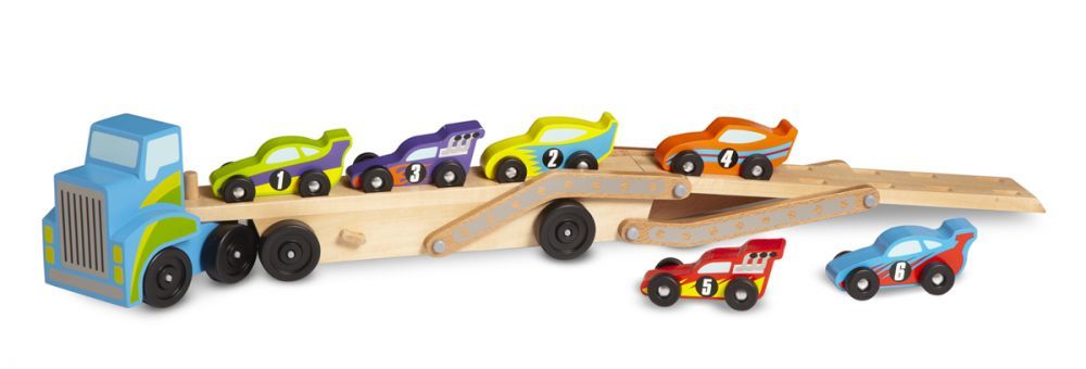 Wielka ciężarówka z wyścigówkami Melissa & Doug 1 Ciężarówka z wyścigówkami