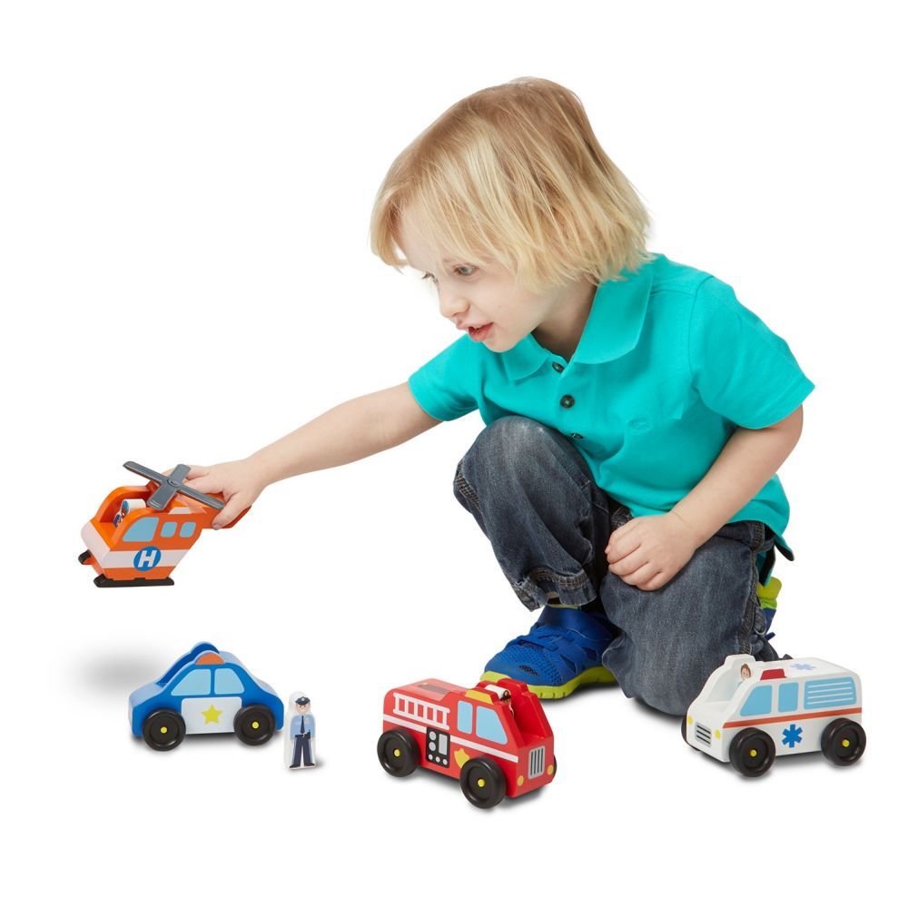 Zestaw pojazdów ratunkowych – 4 sztuki Melissa and Doug 2+ 19285 3 Zestaw pojazdów ratunkowych