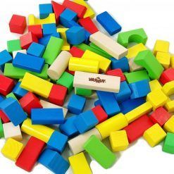 Klocki drewniane w wiaderku 100 szt