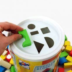 Klocki drewniane w wiaderku 100 szt