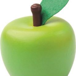 Drewniane owoce w skrzynce